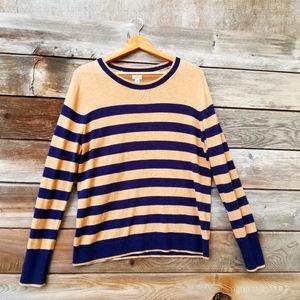 a new day. Long Sleeve Stipe Top Navy and Tan Stripes, XL